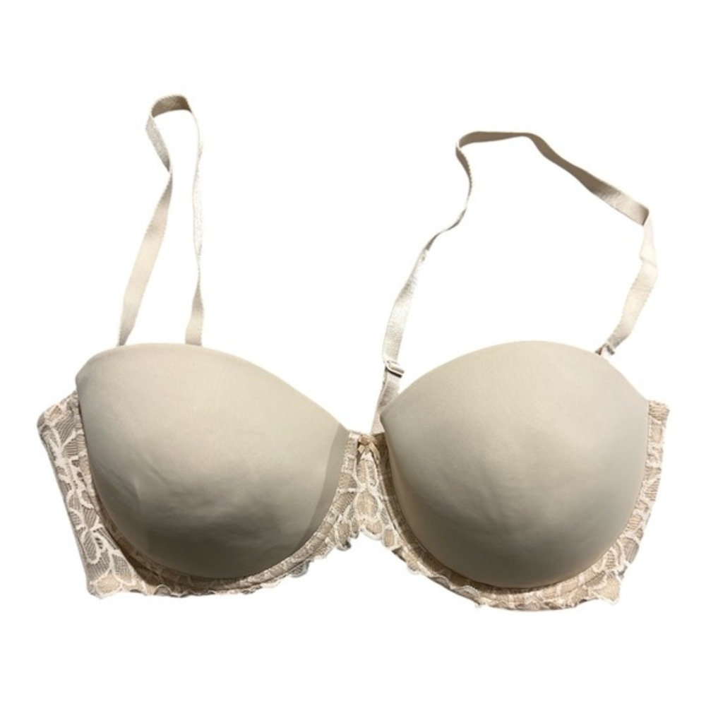 SO‎ Intimates Beige Lace Trim Convertible Strapless Underwire Bra 38C ZG74B481R
